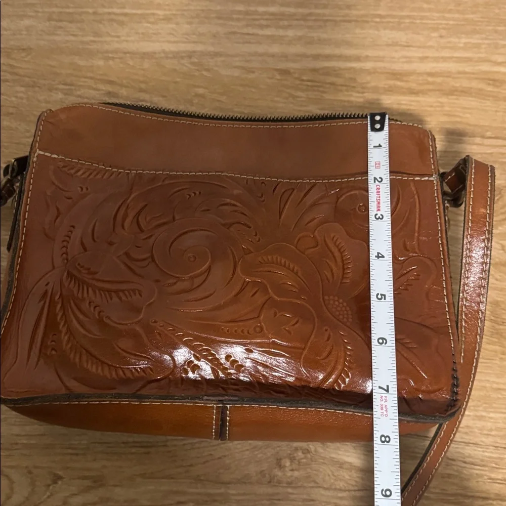 Patricia Nash Brown Tooled Leather Crossbody Bag - Picture 6 of 16